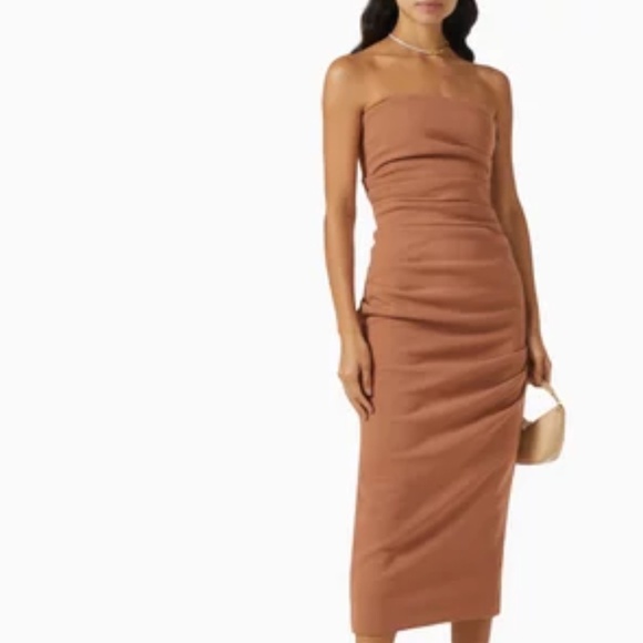 MISHA Calandra Midi Dress in Bonded Crepe - Picture 2 of 10